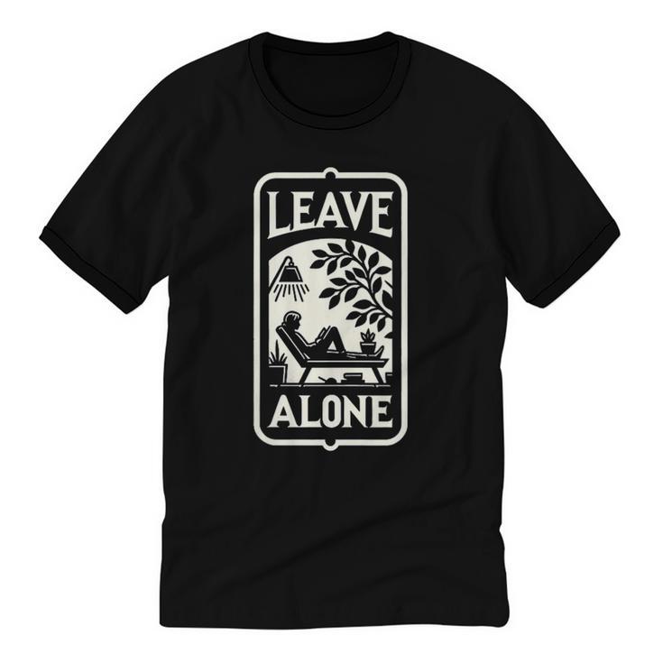 Introvert's Peaceful Solitude Graphic Leave Alone Quiet Unisex Cotton Ringer T-Shirt