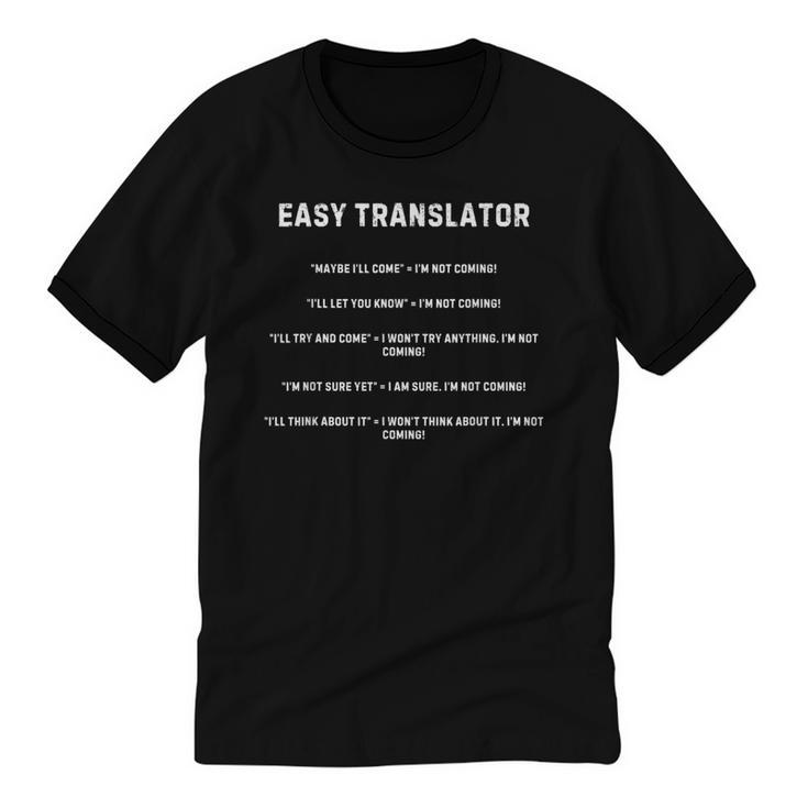 Introverts Translator What I Say And What I Mean Unisex Cotton Ringer T-Shirt