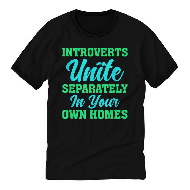 Introverts Unite Introvert Antisocial Sarcasm Anti Social Unisex Cotton Ringer T-Shirt