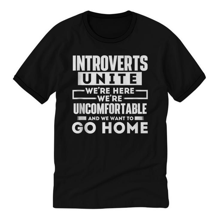 Introverts Unite Quiet Observer Introverted Antisocial Unisex Cotton Ringer T-Shirt