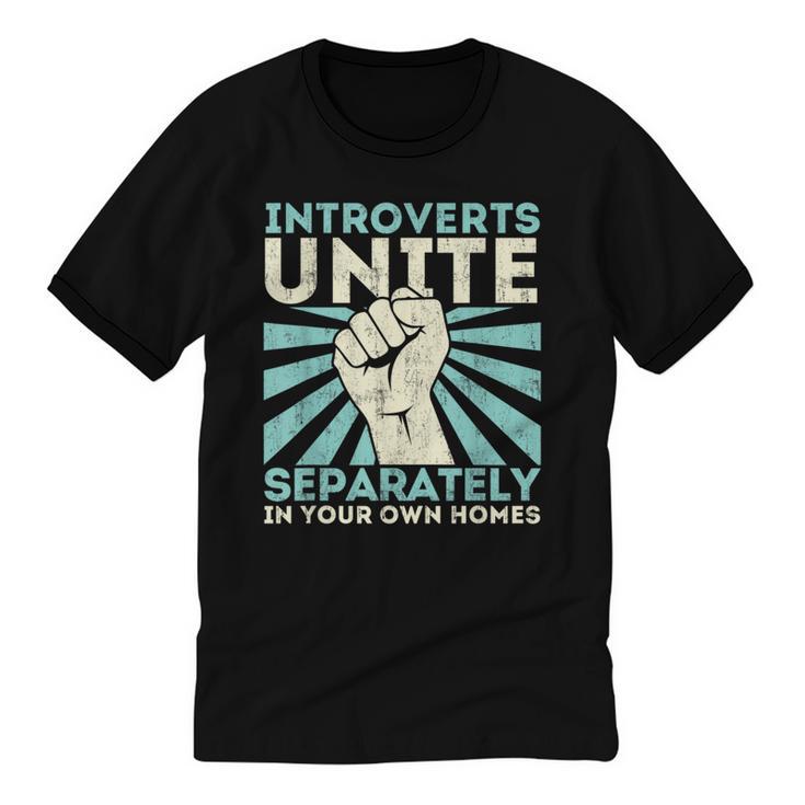 Introverts Unite Separately Introverted Antisocial Unisex Cotton Ringer T-Shirt