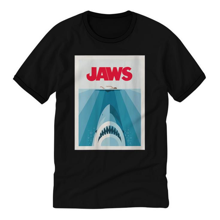 Jaws 2025 Classic Movie Nostalgia Unisex Cotton Ringer T-Shirt