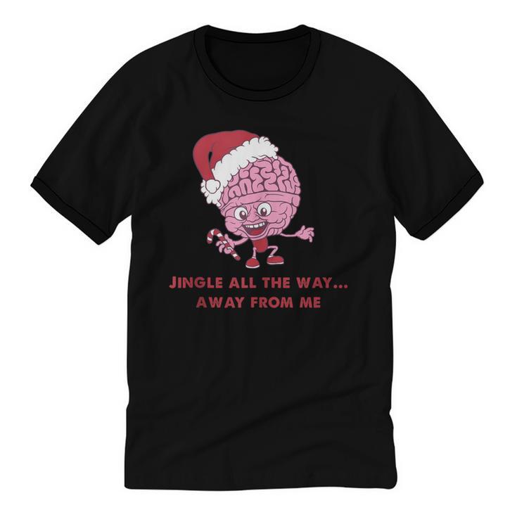 Jingle All The Way Away From Me This Christmas For Introvert Unisex Cotton Ringer T-Shirt