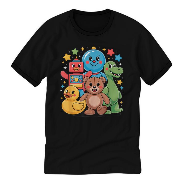 Kidcore Aesthetic Retro Vibes Colorful Cartoon Nostalgia Unisex Cotton Ringer T-Shirt