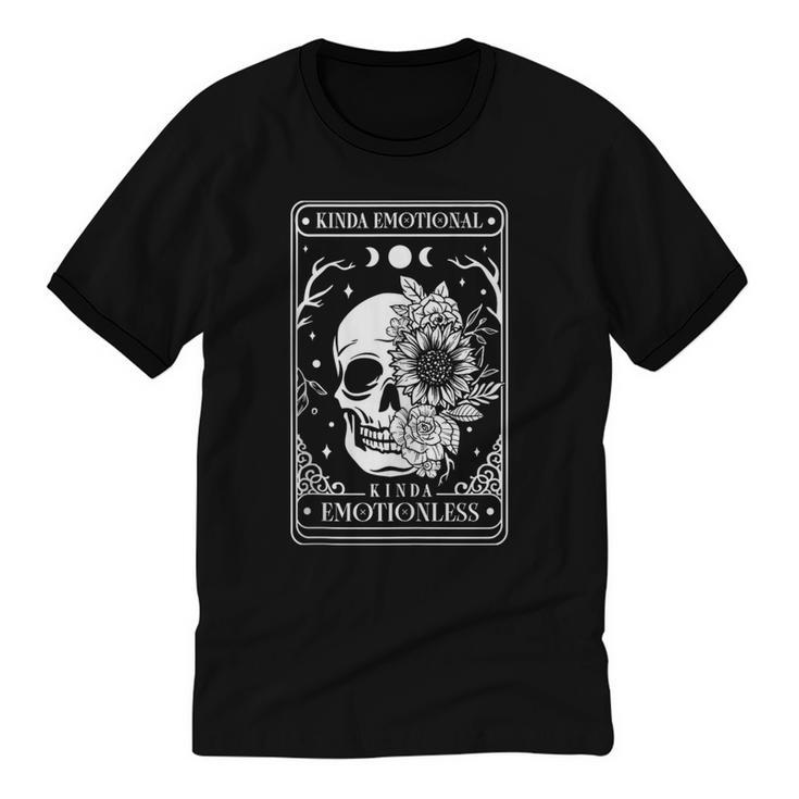 Kinda Emotional Kinda Emotionless Tarot Card Introvert Unisex Cotton Ringer T-Shirt