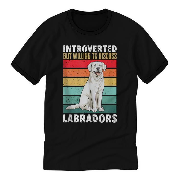 Labrador Retriever Introvert White Lab Unisex Cotton Ringer T-Shirt