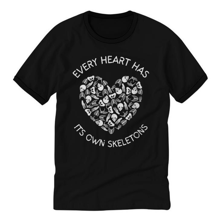 Leo Tolstoy Quote Dark Introvert Book Lover Skeleton Sayings Unisex Cotton Ringer T-Shirt