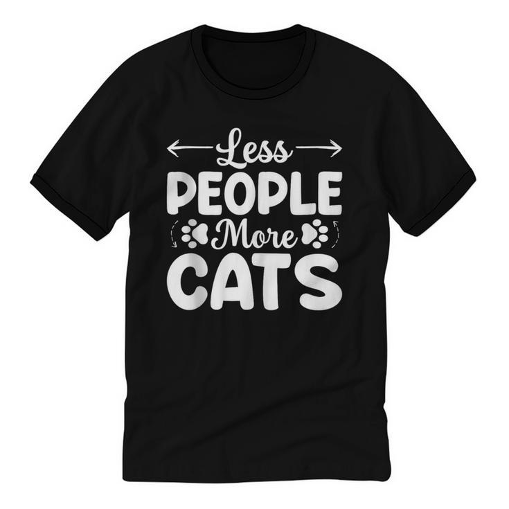 Less People More Cats Introvert's Dream Tee Unisex Cotton Ringer T-Shirt