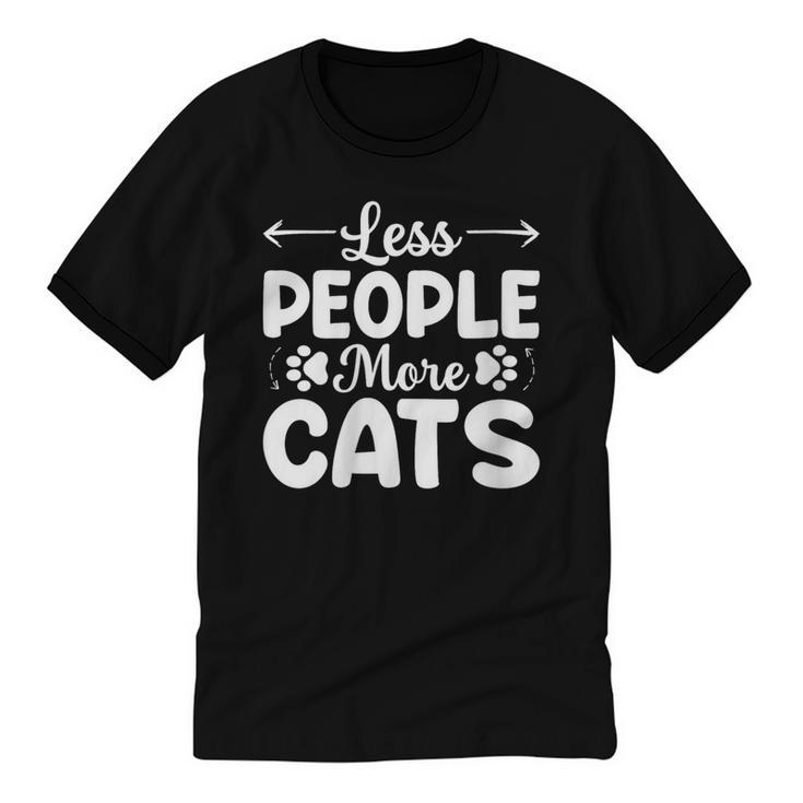 Less People More Cats Introvert's Dream Tee Unisex Cotton Ringer T-Shirt