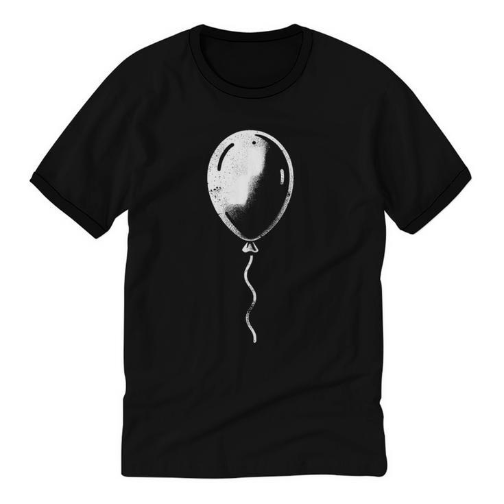 Lone Balloon Celebration Individualistic Introvert Party Unisex Cotton Ringer T-Shirt