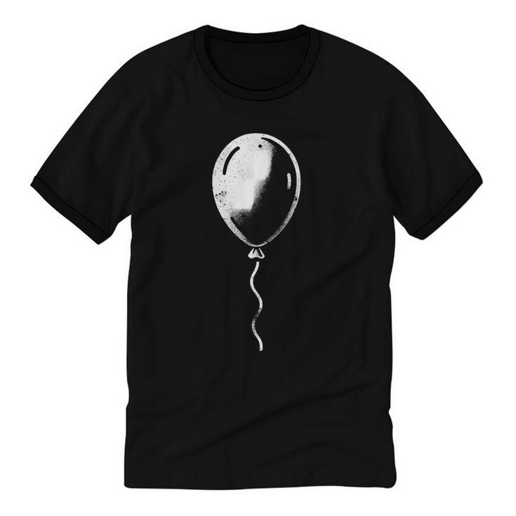 Lone Balloon Celebration Individualistic Introvert Party Unisex Cotton Ringer T-Shirt