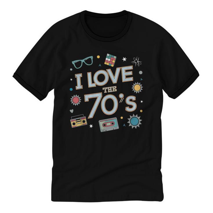 I Love The 70's Retro Nostalgia Unisex Cotton Ringer T-Shirt