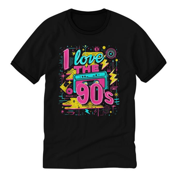 I Love The 90'S 90s Nostalgia Unisex Cotton Ringer T-Shirt