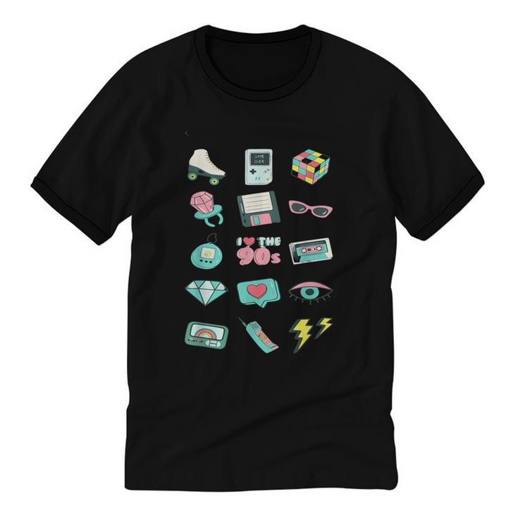 I Love The 90s Old For Nostalgia Fans Unisex Cotton Ringer T-Shirt