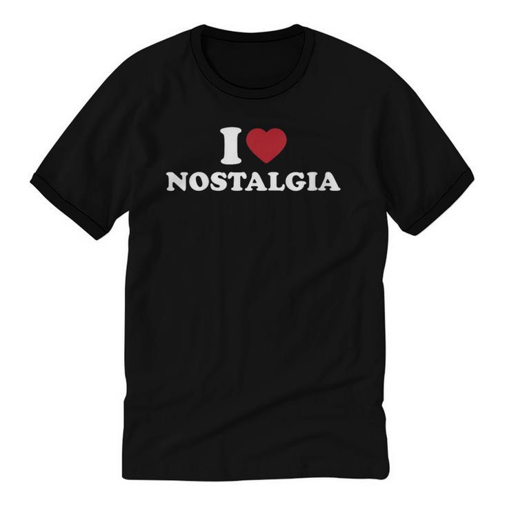 I Love Nostalgia Retro Vintage 80s 90s Nostalgia Unisex Cotton Ringer T-Shirt