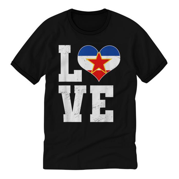 Love Yugoslavia Proud Yugoslav Nostalgia Unisex Cotton Ringer T-Shirt