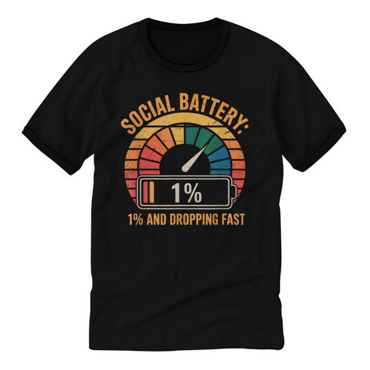 Low Social Battery Introvert Energy Unisex Cotton Ringer T-Shirt