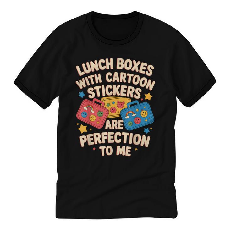 Lunch Boxes With Stickers Lunch Box Nostalgia Retro Unisex Cotton Ringer T-Shirt