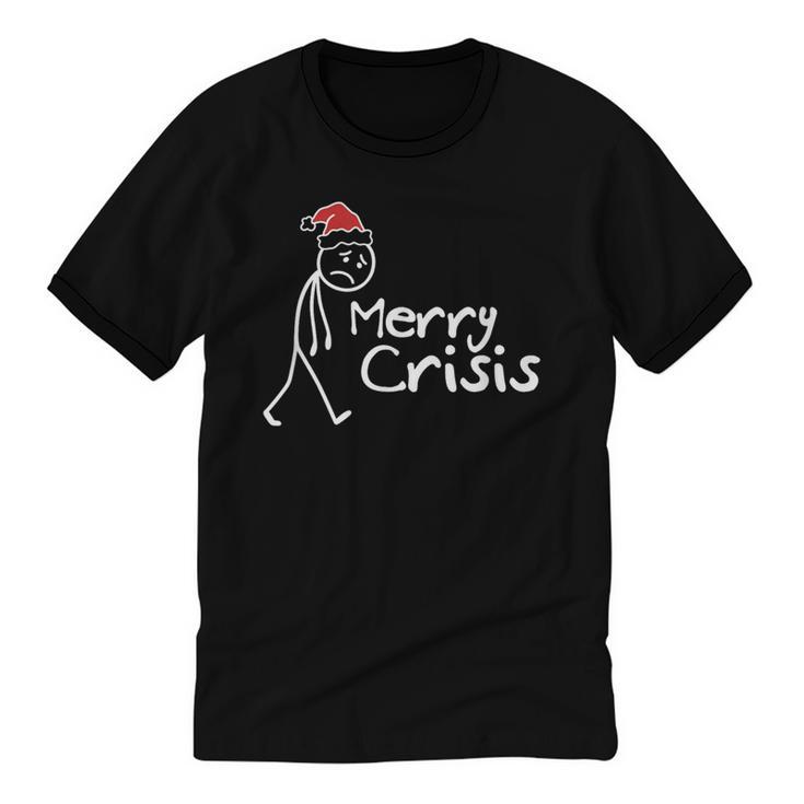 Merry Crisis Christmas Introvert Unisex Cotton Ringer T-Shirt