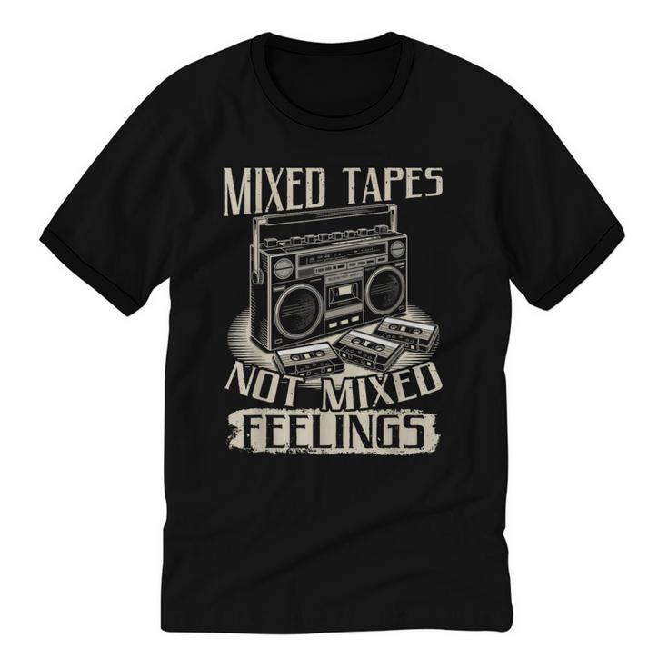 Mixed Tapes Not Feelings Nostalgia Retro Cassette Tape Unisex Cotton Ringer T-Shirt