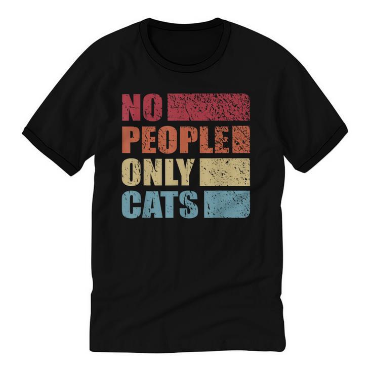 No People Only Cats Introvert Unisex Cotton Ringer T-Shirt