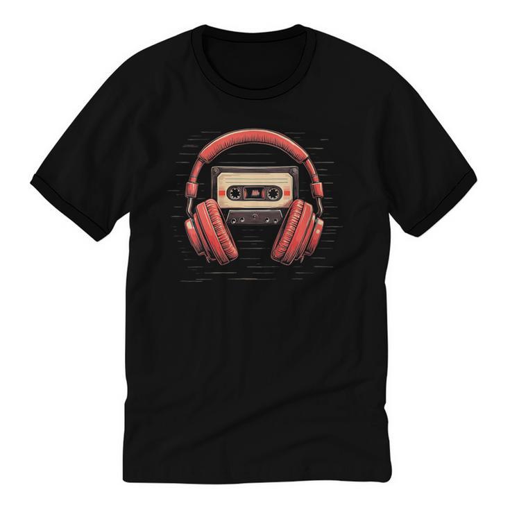 Nostalgia Cassette Men Women 80s 90s Retro Mixtape Tape Unisex Cotton Ringer T-Shirt