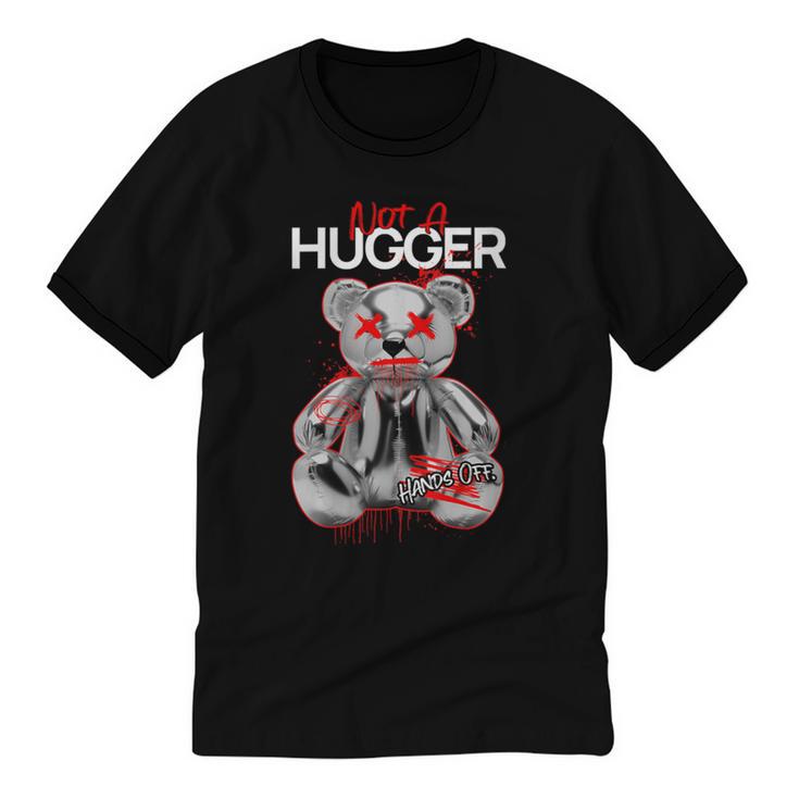 Not A Hugger Teddy Bear Antisocial Introvert Unisex Cotton Ringer T-Shirt