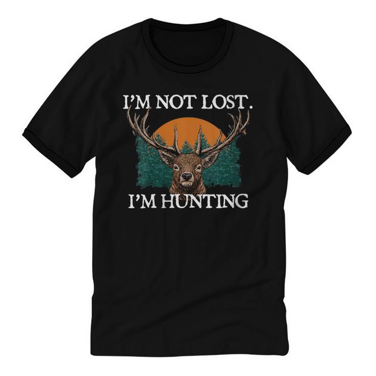 Im Not Lost Im Hunting Introvert Hunter Antisocial Unisex Cotton Ringer T-Shirt