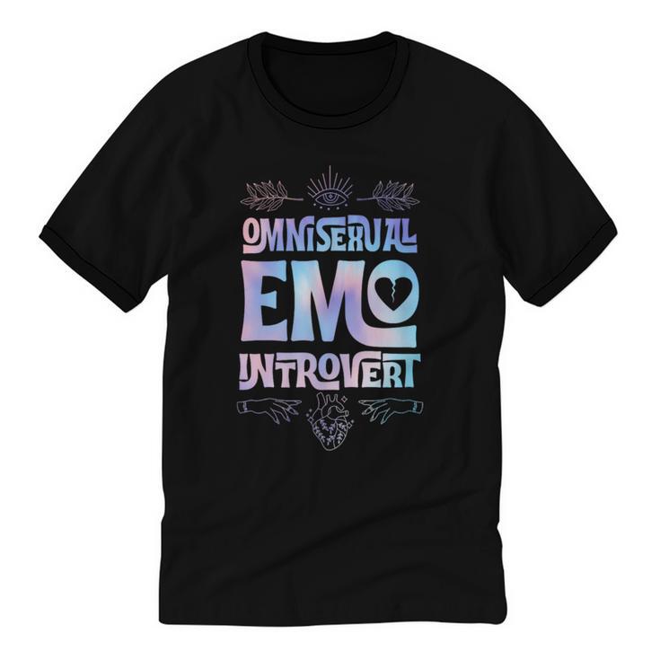 Omnisexual Emo Introvert Pride Trendy Mystic Teen Goth Style Unisex Cotton Ringer T-Shirt