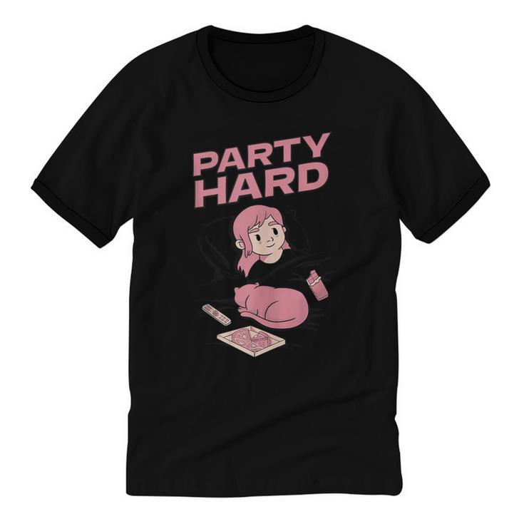 Party Hard Comfortable Stay At Home Introvert Unisex Cotton Ringer T-Shirt