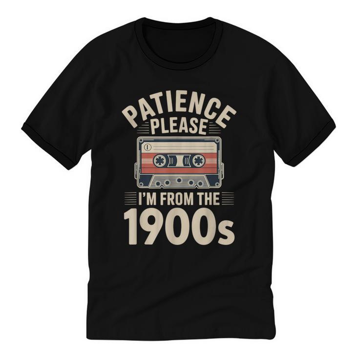 Patience Please I'm From The 1900s Cassette Unisex Cotton Ringer T-Shirt