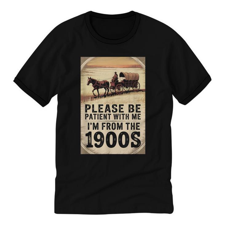 Be Patient With Me I'm From The 1900s Birthday Retirement Unisex Cotton Ringer T-Shirt