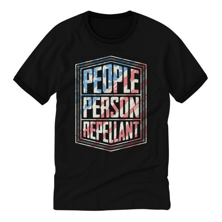 People Person Repellant Introvert Unisex Cotton Ringer T-Shirt