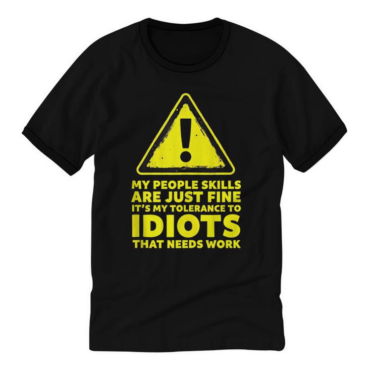 My People Skills Are Just Fine Sarcastic Introvert Unisex Cotton Ringer T-Shirt