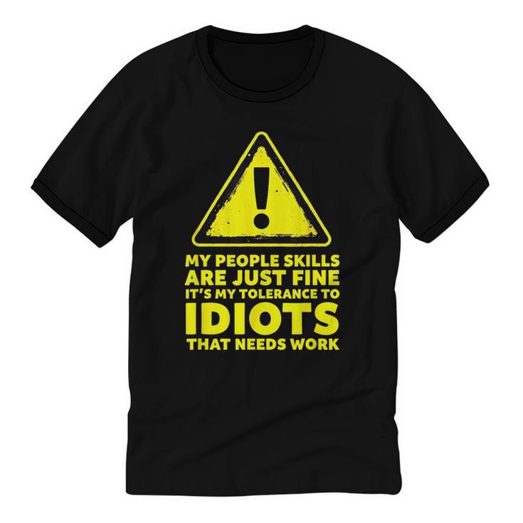 My People Skills Are Just Fine Sarcastic Introvert Unisex Cotton Ringer T-Shirt