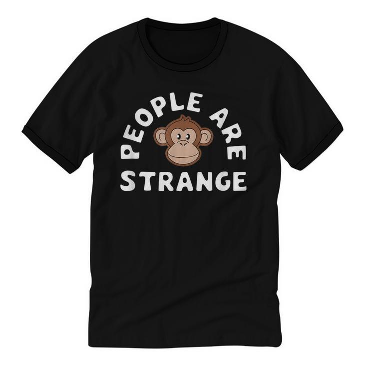 People Are Strange Monkey Introvert People Hater Unisex Cotton Ringer T-Shirt