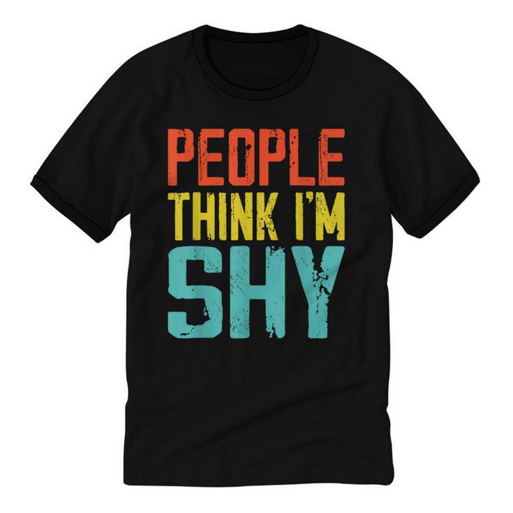 People Think I'm Shy I Introvert Unisex Cotton Ringer T-Shirt