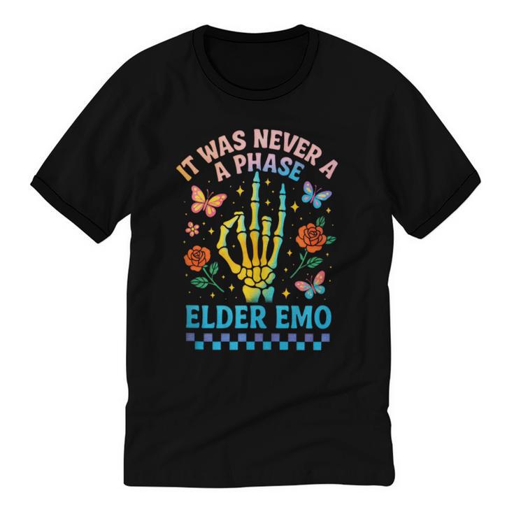 It Was Never A Phase Elder Emo Nostalgia Unisex Cotton Ringer T-Shirt
