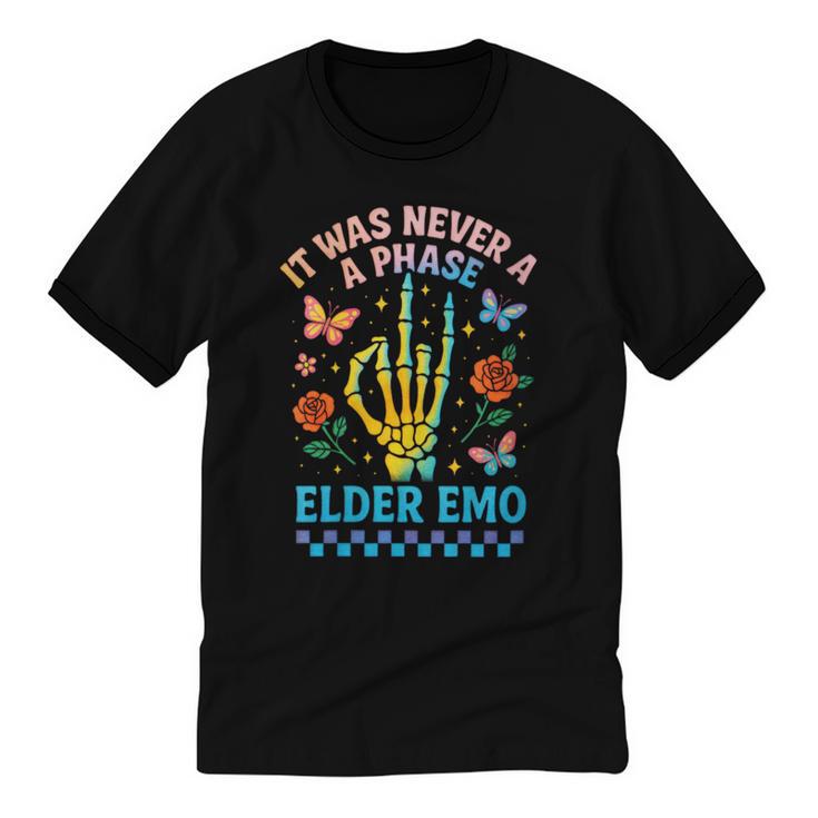 It Was Never A Phase Elder Emo Nostalgia Unisex Cotton Ringer T-Shirt
