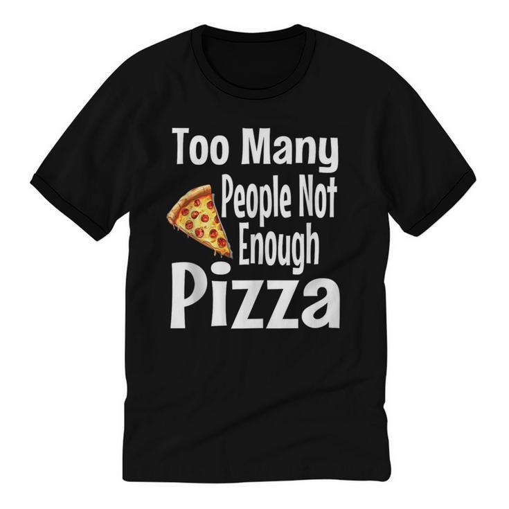 Pizza Lover Saying Introvert Anti Social Humor Foodie Unisex Cotton Ringer T-Shirt