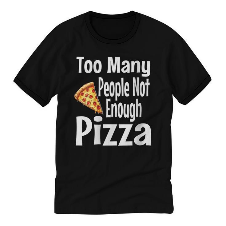 Pizza Lover Saying Introvert Anti Social Humor Foodie Unisex Cotton Ringer T-Shirt