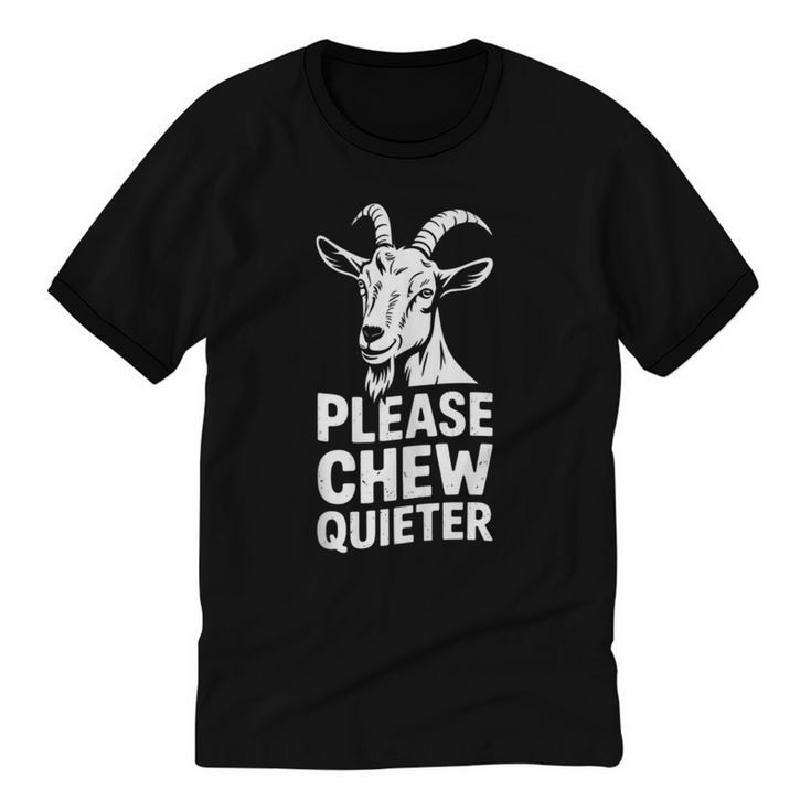 Please Chew Quieter Introvert Quietness Silence Lover Unisex Cotton Ringer T-Shirt