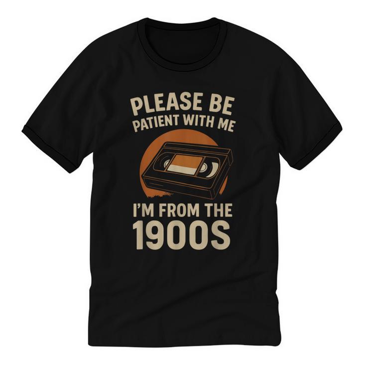 Please Be Patient I'm From The 1900s – Vintage Tape Unisex Cotton Ringer T-Shirt
