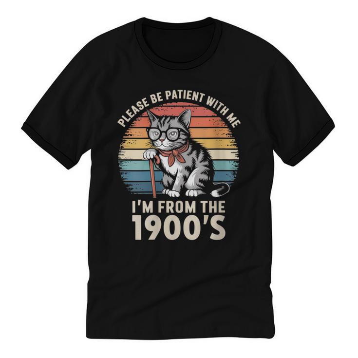 Please Be Patient With Me I'm From The 1900s Cat Unisex Cotton Ringer T-Shirt