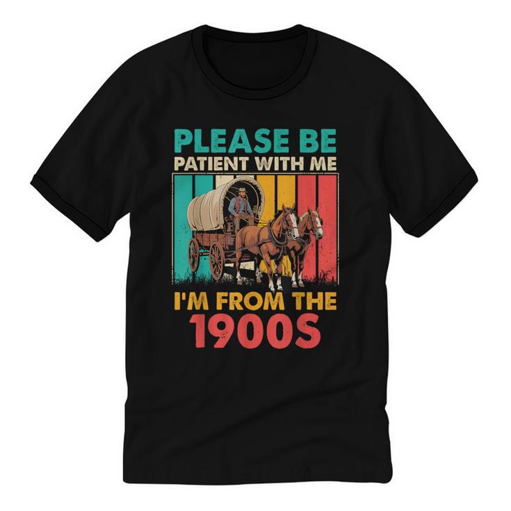 Please Be Patient I'm From The 1900s Dad Fathers Day Unisex Cotton Ringer T-Shirt