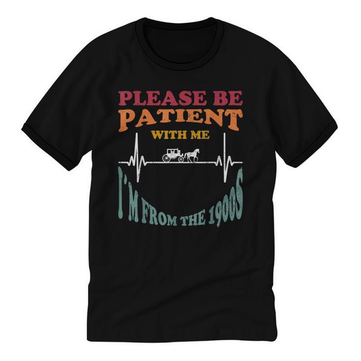 Please Be Patient With Me I'm From The 1900s Heart Beat Unisex Cotton Ringer T-Shirt