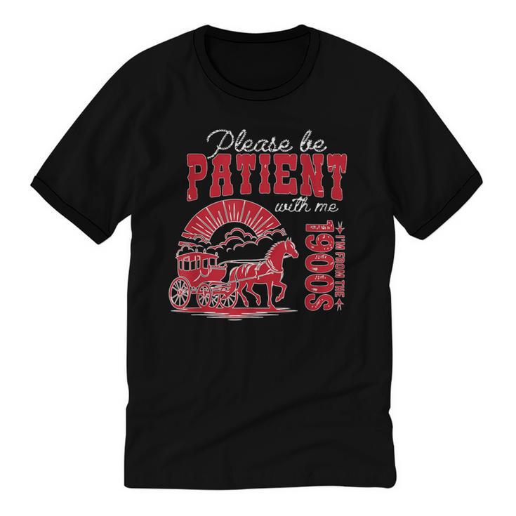 Please Be Patient I'm From The 1900s Retro Gen X Millenn Unisex Cotton Ringer T-Shirt