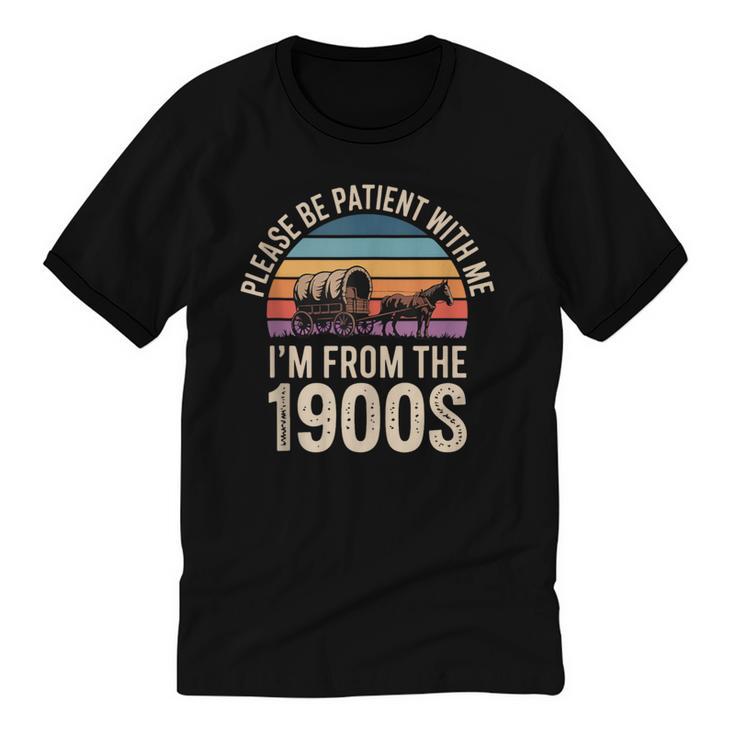 Please Be Patient With My I'm From The 1900s Retro Unisex Cotton Ringer T-Shirt