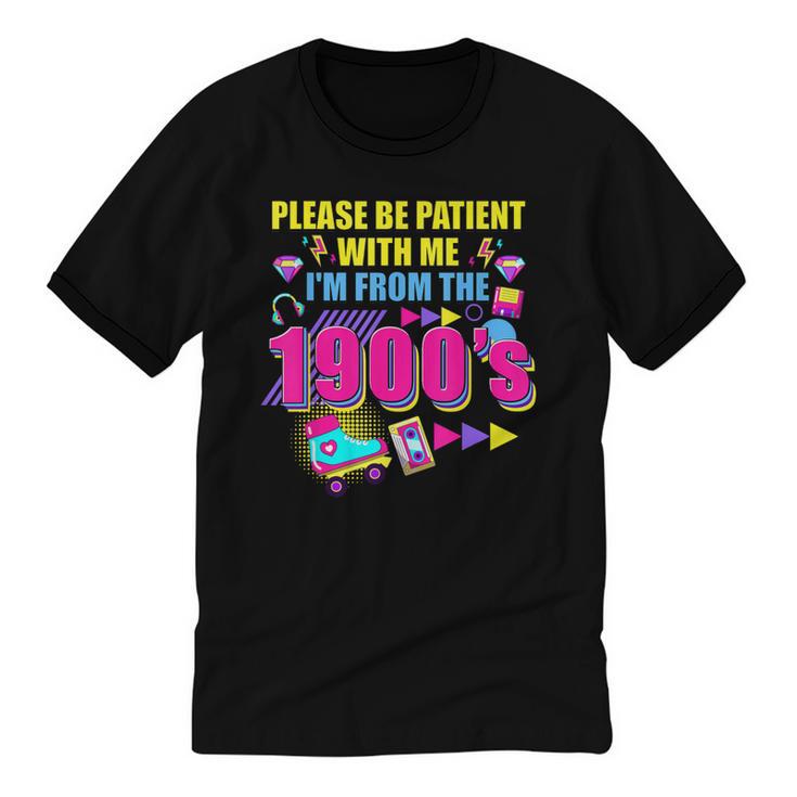 Please Be Patient With Me I'm From The 1900s Retro Vibes Unisex Cotton Ringer T-Shirt