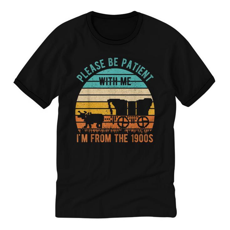 PLEASE BE PATIENT I'M FROM THE 1900s Vintage 1900s 90s Unisex Cotton Ringer T-Shirt